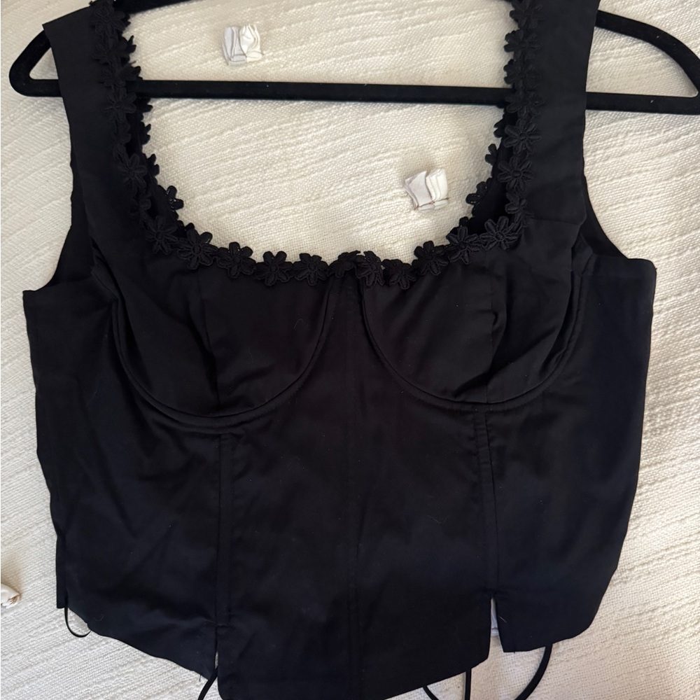 Cotton candy LA black corset top